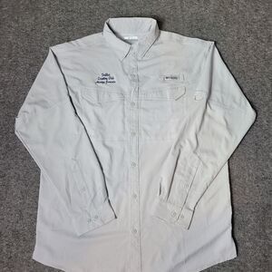 Columbia PFG Shirt Mens Size LSolid White Nylon Vented Fishing Outdoors